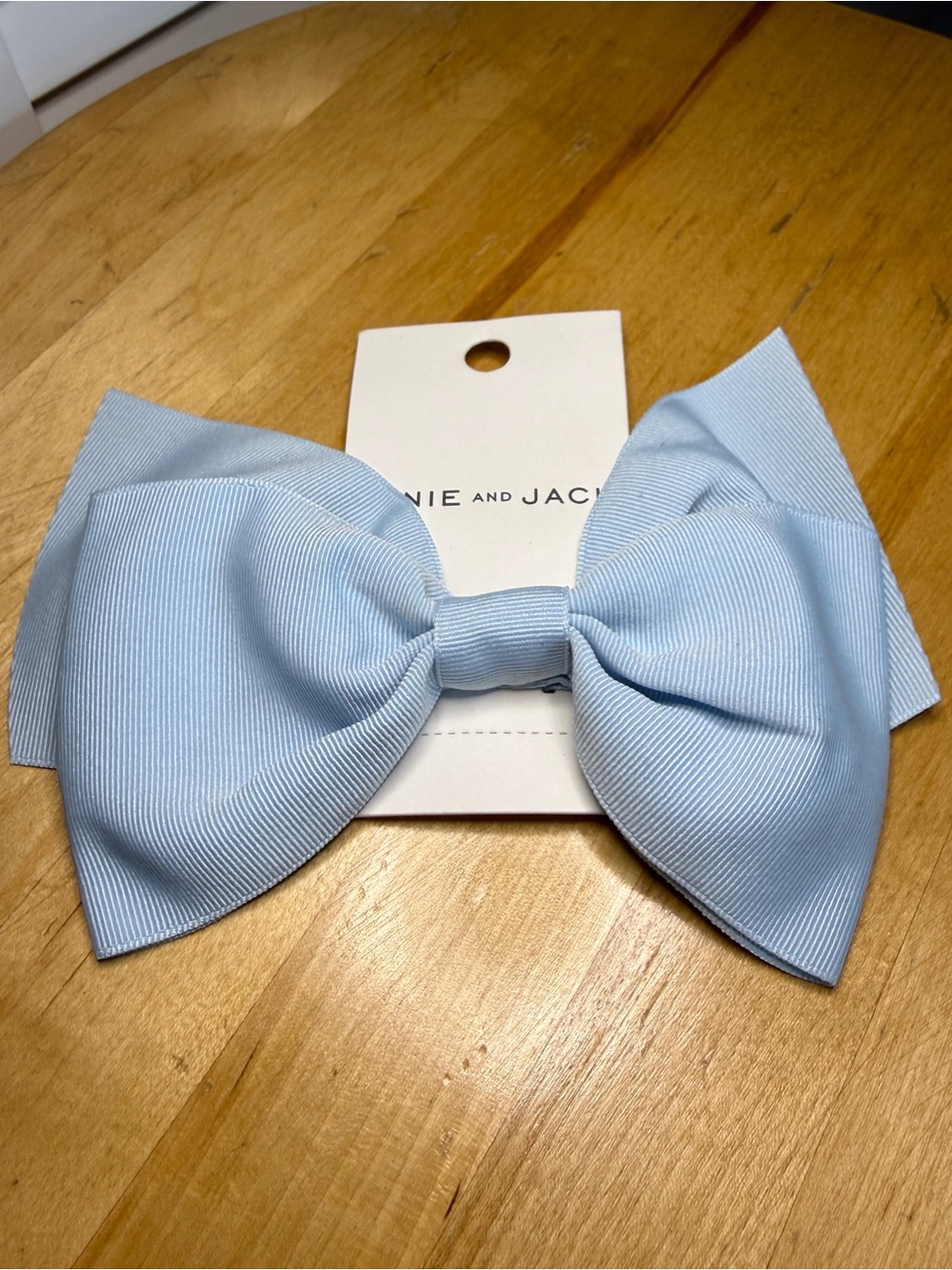 Janie and Jack Pale Blue Grosgrain Bow Clip for Kids 6 inch